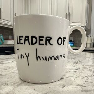Leader of Tiny Humans stoneware mug, teacher gift, NEW with tag